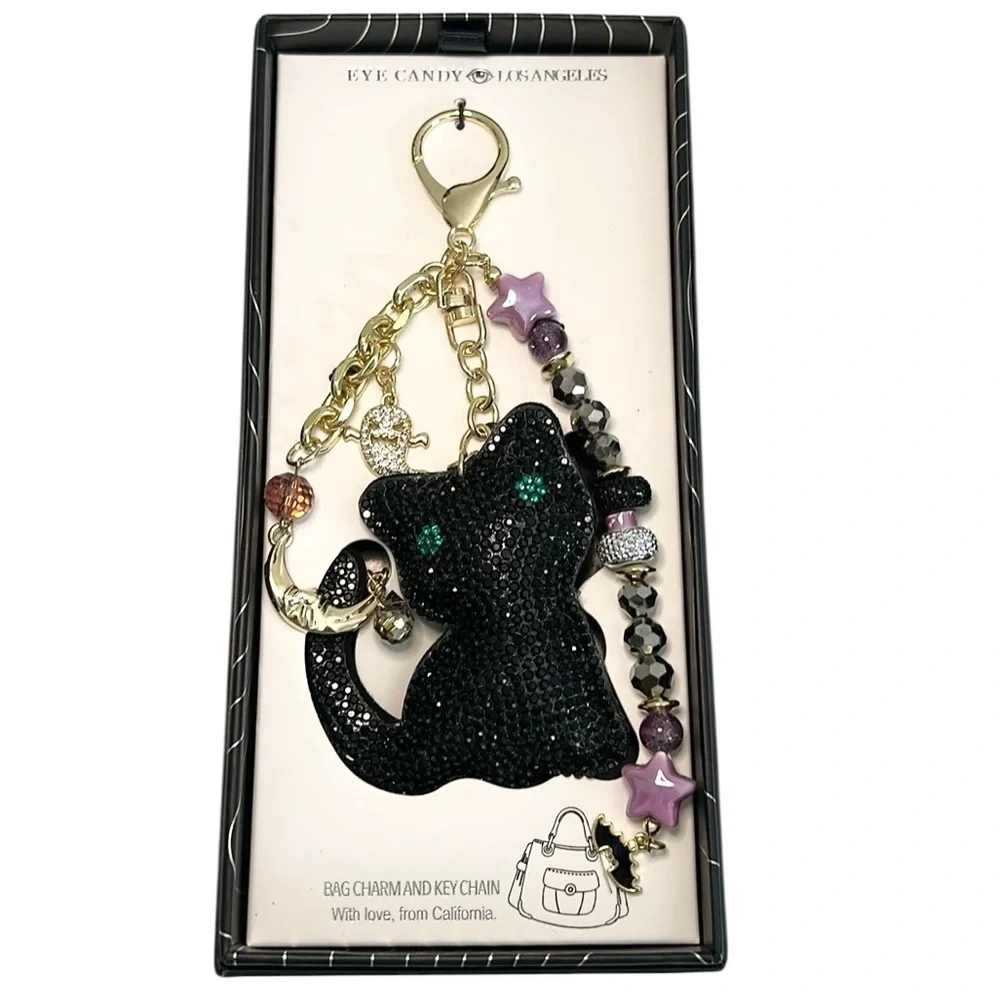 Eye Candy Black Cat Keychain/ Bag Charm New In Box - Picture 10 of 10